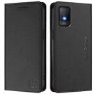 For TCL 403 RC01 Dual-Folded Magnetic Suction RFID Leather Phone Case(Black) - 2