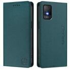 For TCL 403 RC01 Dual-Folded Magnetic Suction RFID Leather Phone Case(Dark Green) - 2