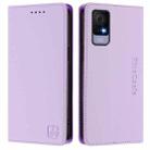 For TCL 405 / 406 / 408 RC01 Dual-Folded Magnetic Suction RFID Leather Phone Case(Light Purple) - 2