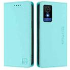 For TCL 501 RC01 Dual-Folded Magnetic Suction RFID Leather Phone Case(Mint Green) - 2