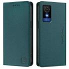 For TCL 501 RC01 Dual-Folded Magnetic Suction RFID Leather Phone Case(Dark Green) - 2