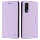 For TCL Stylus 5G RC01 Dual-Folded Magnetic Suction RFID Leather Phone Case(Light Purple) - 2