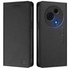 For TCL 60 NxtPaper RC01 Dual-Folded Magnetic Suction RFID Leather Phone Case(Black) - 2