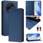 For TCL 60 NxtPaper RC01 Dual-Folded Magnetic Suction RFID Leather Phone Case(Dark Blue) - 1