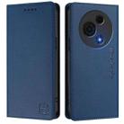 For TCL 60 NxtPaper RC01 Dual-Folded Magnetic Suction RFID Leather Phone Case(Dark Blue) - 2