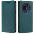 For TCL 60 NxtPaper RC01 Dual-Folded Magnetic Suction RFID Leather Phone Case(Dark Green) - 2
