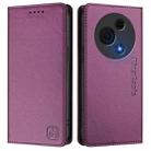 For TCL 60 NxtPaper RC01 Dual-Folded Magnetic Suction RFID Leather Phone Case(Violet) - 2