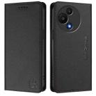 For TCL 605 / 60 SE RC01 Dual-Folded Magnetic Suction RFID Leather Phone Case(Black) - 2