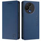For TCL 605 / 60 SE RC01 Dual-Folded Magnetic Suction RFID Leather Phone Case(Dark Blue) - 2