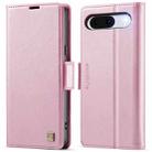 For Google Pixel 8a AutSpace A11 Side Buckle MagSafe Magnetic RFID Phone Leather Case(Rose Gold) - 1