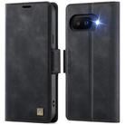 For Google Pixel 9a AutSpace A11 Side Buckle MagSafe Magnetic RFID Phone Leather Case(Black) - 1