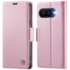 For Google Pixel 9a AutSpace A11 Side Buckle MagSafe Magnetic RFID Phone Leather Case(Rose Gold) - 1