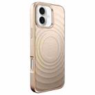 For iPhone 16 Plus Wave Texture Liquid Silicone Titanium MagSafe Phone Case(Gold) - 1