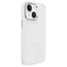 For iPhone 13 Wave Texture Liquid Silicone Titanium MagSafe Phone Case(White) - 1