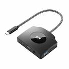 YCE-Z70A Type-C to PD 3.0, USB 3.0x2 + SD/TF, 3.5mm and HD1.4 Docking Station Video Capture Card(Black) - 1