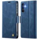 For Samsung Galaxy A15 4G / 5G AutSpace A11 Side Buckle MagSafe Magnetic RFID Phone Leather Case(Blue) - 1