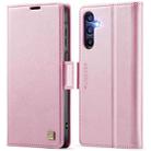 For Samsung Galaxy A16 5G AutSpace A11 Side Buckle MagSafe Magnetic RFID Phone Leather Case(Rose Gold) - 1