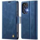 For Samsung Galaxy A52 5G AutSpace A11 Side Buckle MagSafe Magnetic RFID Phone Leather Case(Blue) - 1