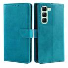 For Infinix Hot 50 4G Calf Texture Buckle Flip Leather Phone Case(Light Blue) - 1