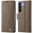 For Samsung Galaxy S23 5G AutSpace A11 Side Buckle MagSafe Magnetic RFID Phone Leather Case(Coffee) - 1