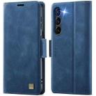 For Samsung Galaxy S23+ 5G AutSpace A11 Side Buckle MagSafe Magnetic RFID Phone Leather Case(Blue) - 1