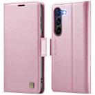 For Samsung Galaxy S23+ 5G AutSpace A11 Side Buckle MagSafe Magnetic RFID Phone Leather Case(Rose Gold) - 1