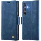 For Samsung Galaxy S24 5G AutSpace A11 Side Buckle MagSafe Magnetic RFID Phone Leather Case(Blue) - 1