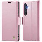 For Samsung Galaxy S24 5G AutSpace A11 Side Buckle MagSafe Magnetic RFID Phone Leather Case(Rose Gold) - 1