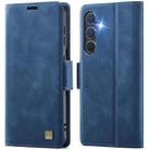 For Samsung Galaxy S24+ 5G AutSpace A11 Side Buckle MagSafe Magnetic RFID Phone Leather Case(Blue) - 1