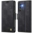 For Samsung Galaxy S24 FE 5G AutSpace A11 Side Buckle MagSafe Magnetic RFID Phone Leather Case(Black) - 1