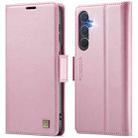 For Samsung Galaxy S24 FE 5G AutSpace A11 Side Buckle MagSafe Magnetic RFID Phone Leather Case(Rose Gold) - 1