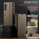 For Samsung Galaxy S23 FE 5G AutSpace A11 Side Buckle MagSafe Magnetic RFID Phone Leather Case(Coffee) - 2