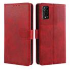 For TCL 50 5G Calf Texture Buckle Flip Leather Phone Case(Red) - 1