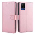 For TCL 501 4G Calf Texture Buckle Flip Leather Phone Case(Rose Gold) - 1