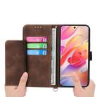 For Samsung Galaxy A36 Skin Feel Flowers Embossed Wallet Leather Phone Case(Brown) - 3