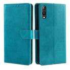 For Rakuten Hand 5G Calf Texture Buckle Flip Leather Phone Case(Light Blue) - 1