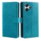 For Redmi 13 4G Calf Texture Buckle Flip Leather Phone Case(Light Blue) - 1