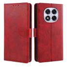 For Redmi Note 14 Pro 5G Calf Texture Buckle Flip Leather Phone Case(Red) - 1
