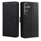 For Samsung Galaxy S25 5G Calf Texture Buckle Flip Leather Phone Case(Black) - 1