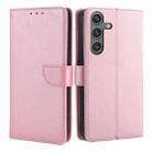 For Samsung Galaxy S25 5G Calf Texture Buckle Flip Leather Phone Case(Rose Gold) - 1