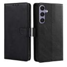 For Samsung Galaxy S25+ 5G Calf Texture Buckle Flip Leather Phone Case(Black) - 1