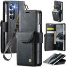 For Samsung Galaxy Z Fold6 5G AutSpace A23 Organ Card Bag Magnetic RFID PU Phone Case(Black) - 1