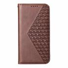 For Samsung Galaxy A36 Cubic Grid Calf Texture Magnetic Leather Phone Case(Brown) - 2