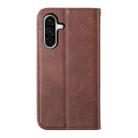 For Samsung Galaxy A36 Cubic Grid Calf Texture Magnetic Leather Phone Case(Brown) - 3