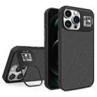 For iPhone 12 Pro Max Folding Holder Carbon Fiber MagSafe Phone Case(Black) - 1