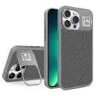 For iPhone 13 Pro Max Folding Holder Carbon Fiber MagSafe Phone Case(Grey) - 1