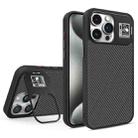 For iPhone 15 Pro Max Folding Holder Carbon Fiber MagSafe Phone Case(Black) - 1