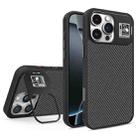 For iPhone 16 Pro Folding Holder Carbon Fiber MagSafe Phone Case(Black) - 1