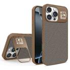 For iPhone 16 Pro Folding Holder Carbon Fiber MagSafe Phone Case(Gold) - 1