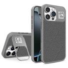 For iPhone 16 Pro Max Folding Holder Carbon Fiber MagSafe Phone Case(Grey) - 1